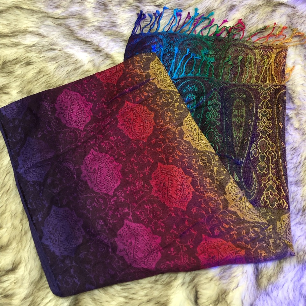 Rainbow Pashmina Festival Scarf